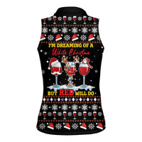 Wine Red Christmas Christmas Christmas Women Sleeveless Polo Shirt Xmas Holiday Patterns - Wonder Print Shop