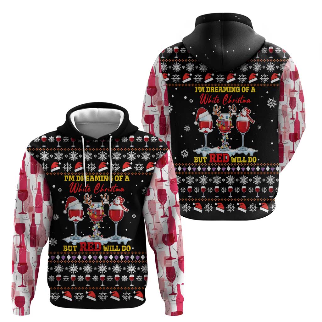 Wine Red Christmas Christmas Christmas Zip Hoodie Xmas Holiday Patterns - Wonder Print Shop