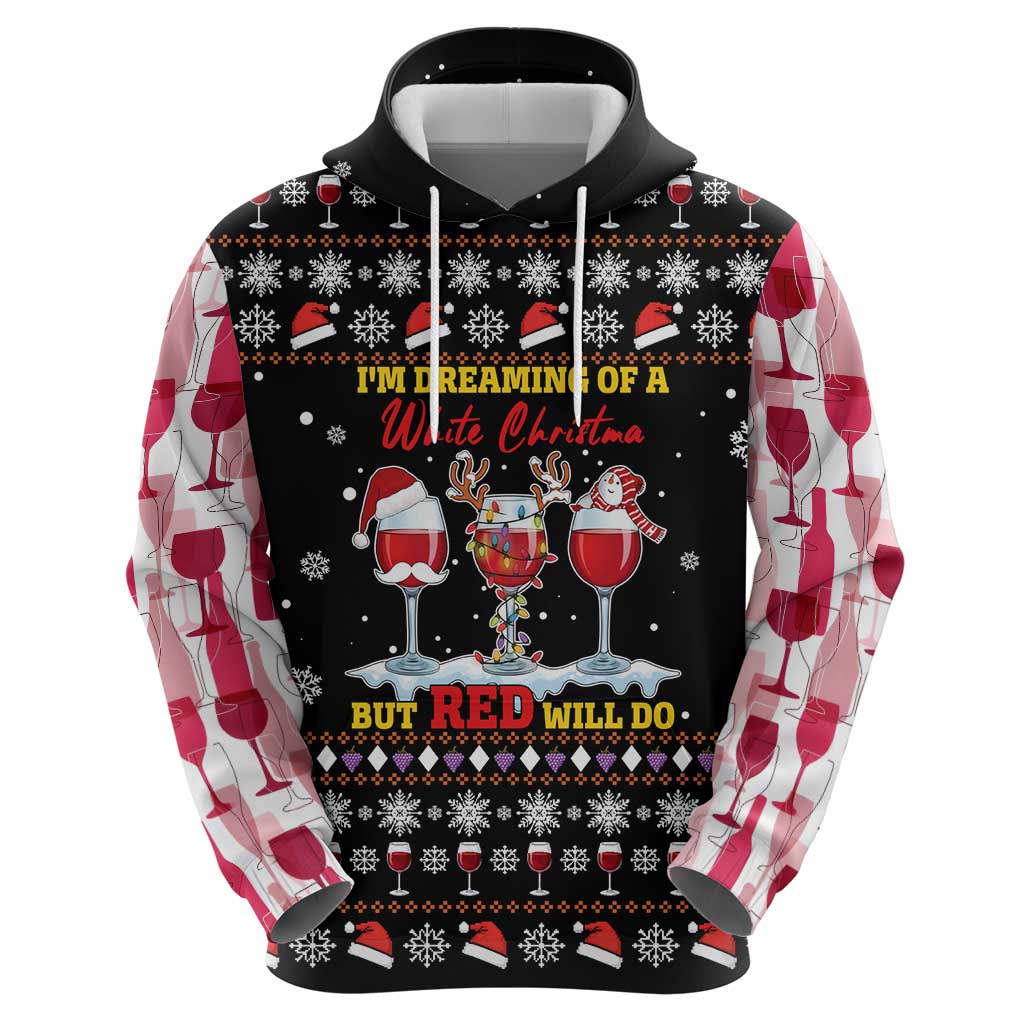 Wine Red Christmas Christmas Christmas Zip Hoodie Xmas Holiday Patterns - Wonder Print Shop