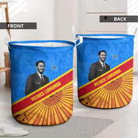 Patrice Lumumba Laundry Basket with Congolese Flag Colors and African History Quote - Wonder Print Shop