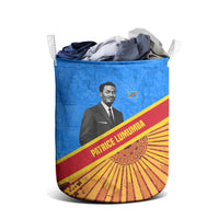 Patrice Lumumba Laundry Basket with Congolese Flag Colors and African History Quote - Wonder Print Shop