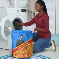 Patrice Lumumba Laundry Basket with Congolese Flag Colors and African History Quote - Wonder Print Shop