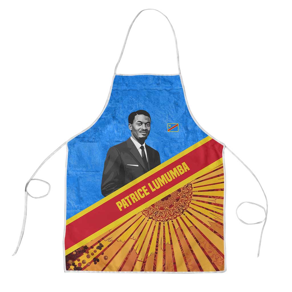 Patrice Lumumba Apron with Congolese Flag Colors and African History Quote - Wonder Print Shop