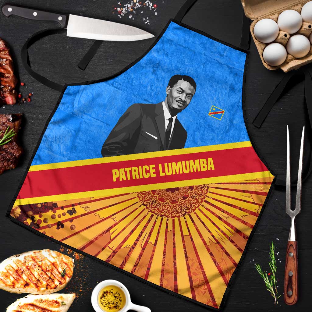 Patrice Lumumba Apron with Congolese Flag Colors and African History Quote - Wonder Print Shop