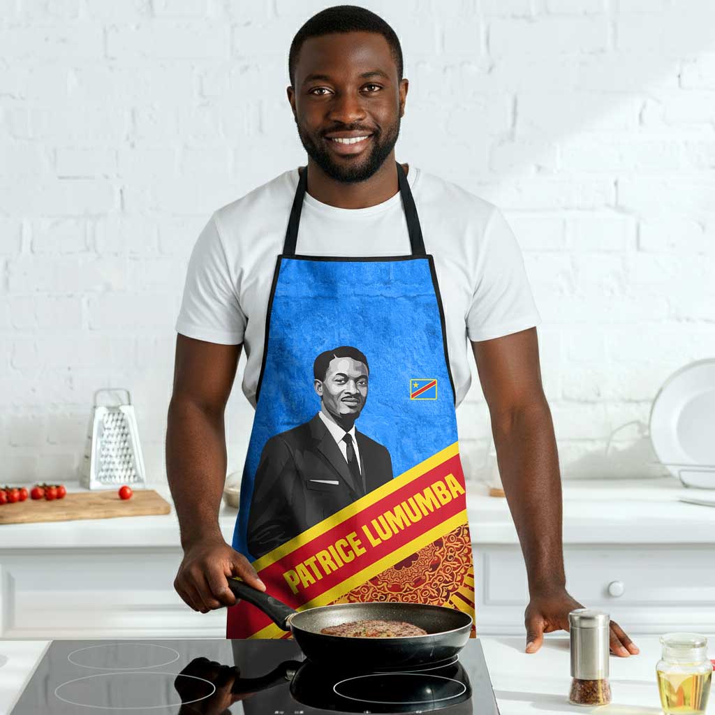 Patrice Lumumba Apron with Congolese Flag Colors and African History Quote - Wonder Print Shop