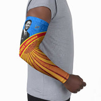 Patrice Lumumba Arm Sleeves with Congolese Flag Colors and African History Quote - Wonder Print Shop