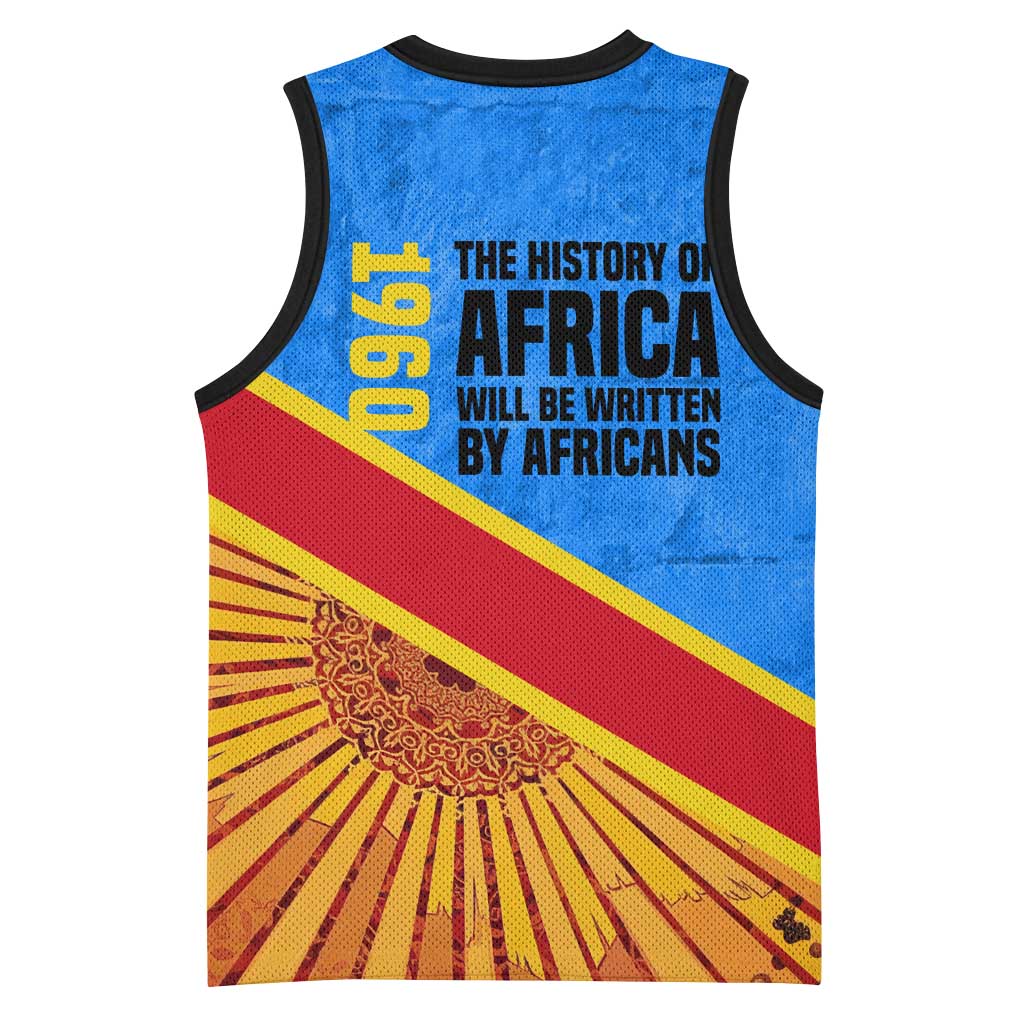 Patrice Lumumba Basketball Jersey with Congolese Flag Colors and African History Quote - Wonder Print Shop