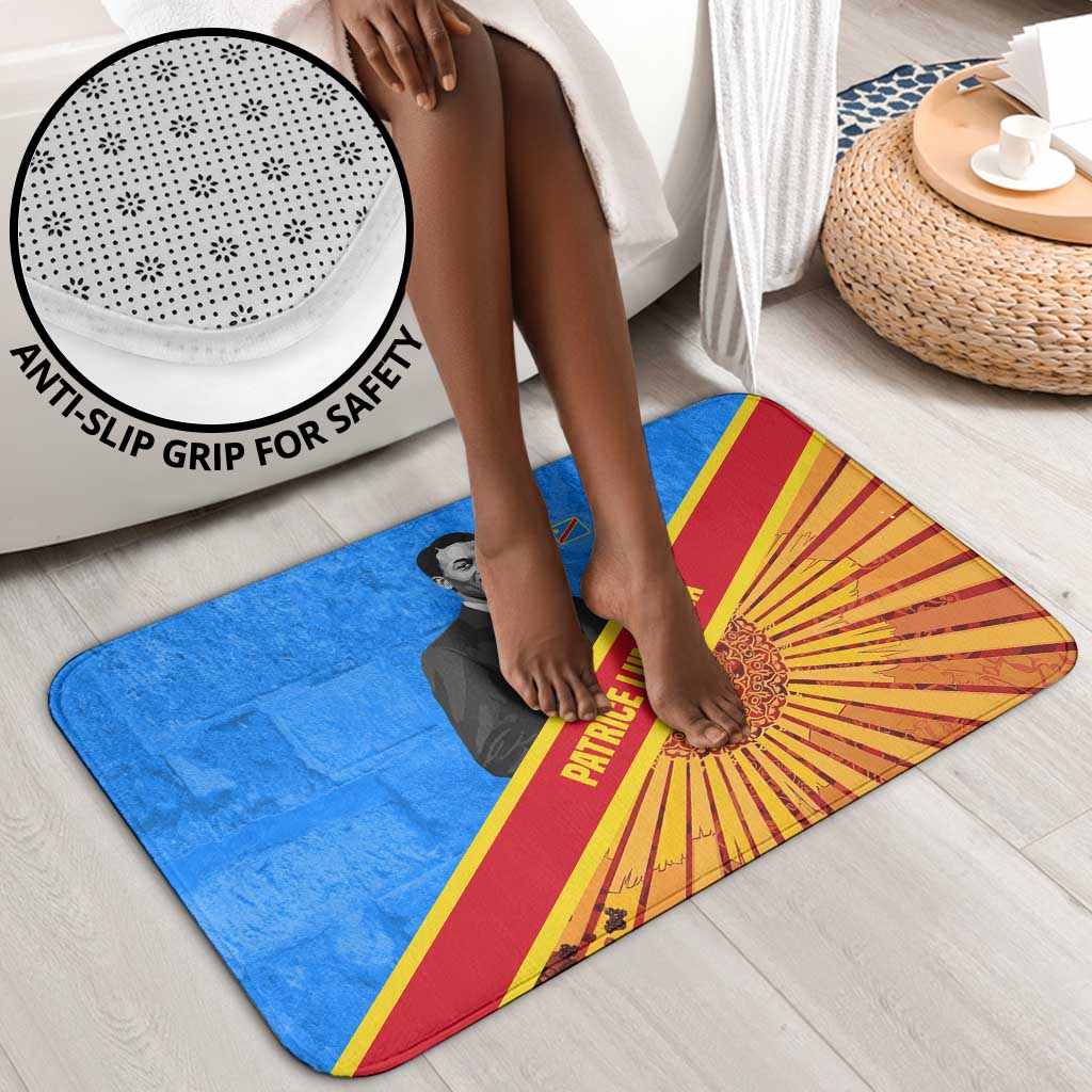 Patrice Lumumba Bathroom Set with Congolese Flag Colors and African History Quote - Wonder Print Shop