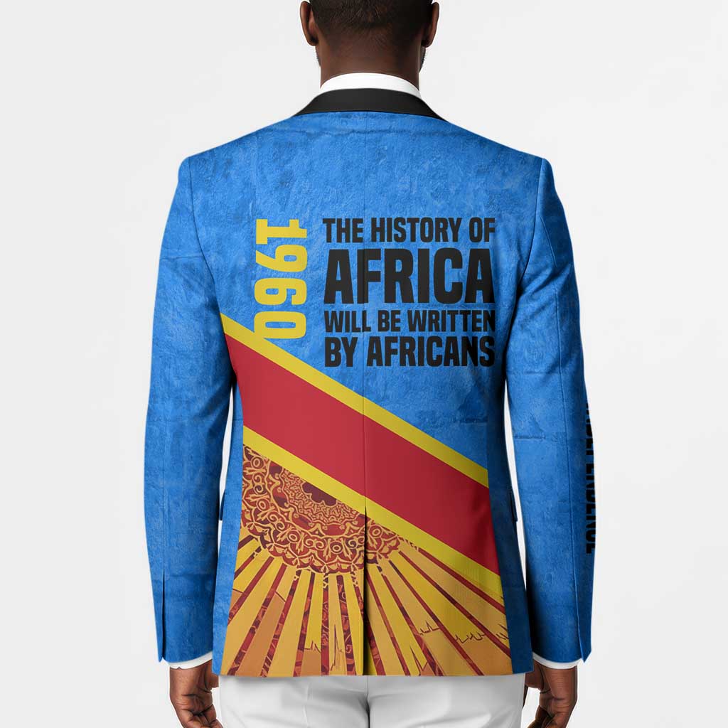 Patrice Lumumba Blazer with Congolese Flag Colors and African History Quote - Wonder Print Shop