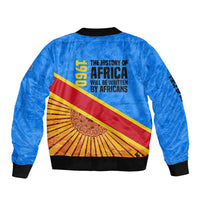 Patrice Lumumba Bomber Jacket with Congolese Flag Colors and African History Quote - Wonder Print Shop
