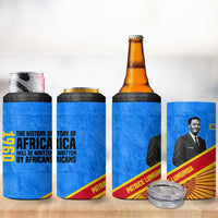 Patrice Lumumba 4 in 1 Can Cooler Tumbler with Congolese Flag Colors and African History Quote - Wonder Print Shop