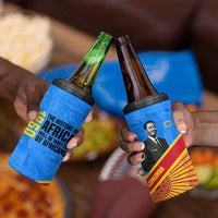 Patrice Lumumba 4 in 1 Can Cooler Tumbler with Congolese Flag Colors and African History Quote - Wonder Print Shop