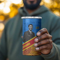 Patrice Lumumba 4 in 1 Can Cooler Tumbler with Congolese Flag Colors and African History Quote - Wonder Print Shop