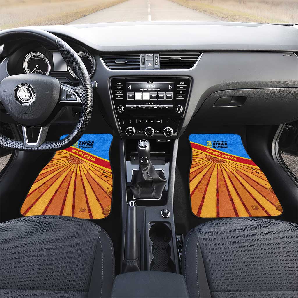Patrice Lumumba Car Mats with Congolese Flag Colors and African History Quote - Wonder Print Shop