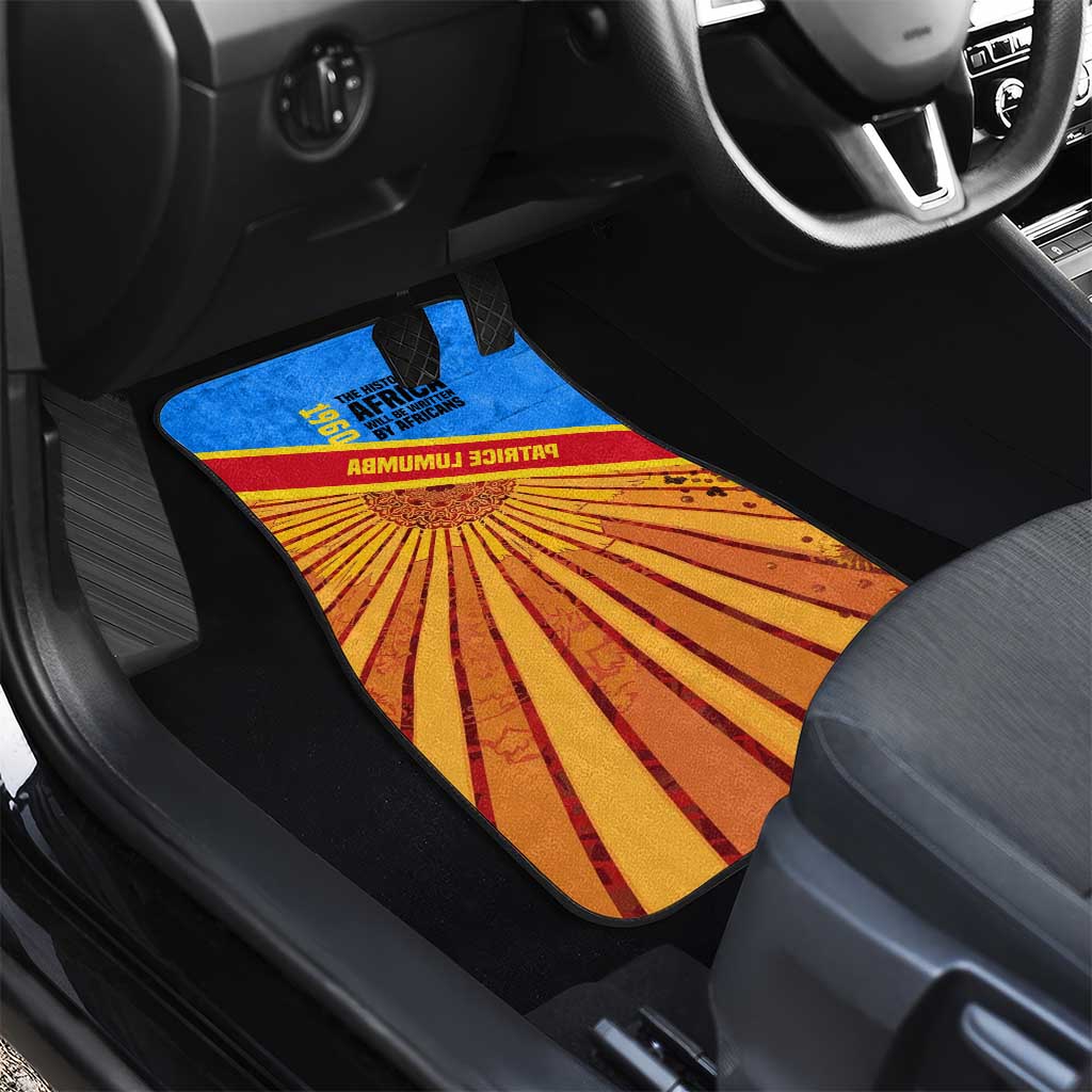 Patrice Lumumba Car Mats with Congolese Flag Colors and African History Quote - Wonder Print Shop