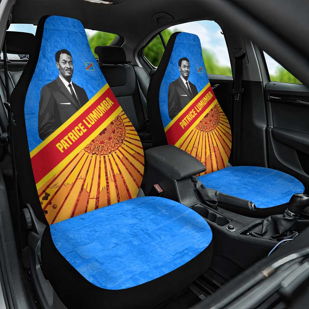 Patrice Lumumba Car Seat Cover with Congolese Flag Colors and African History Quote - Wonder Print Shop