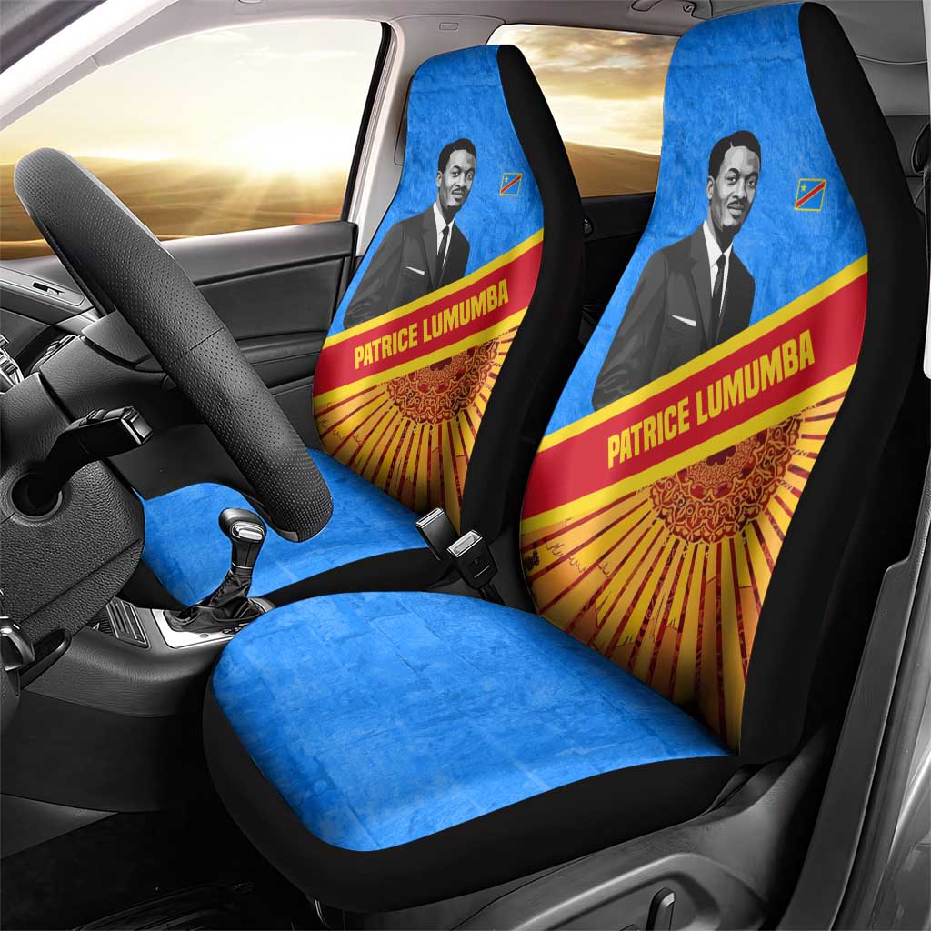 Patrice Lumumba Car Seat Cover with Congolese Flag Colors and African History Quote - Wonder Print Shop