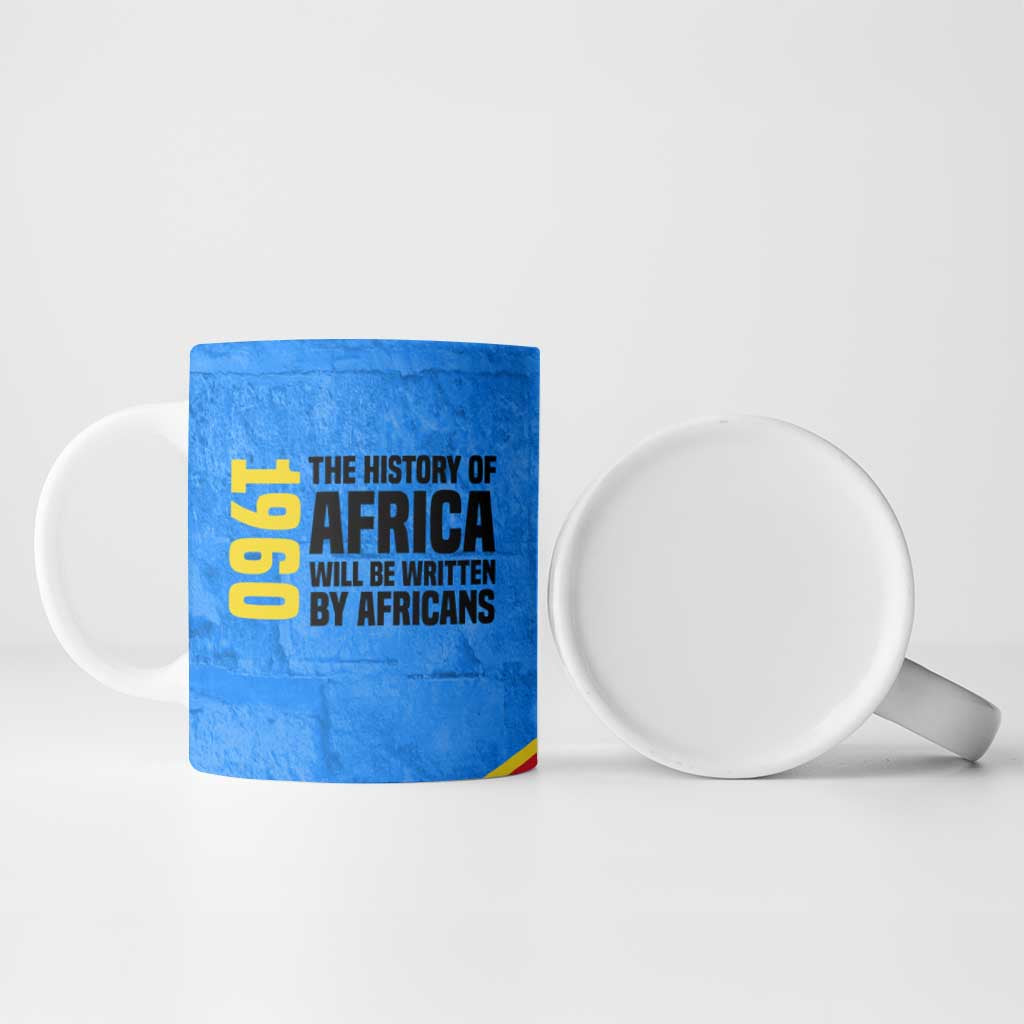 Patrice Lumumba Ceramic Mug with Congolese Flag Colors and African History Quote - Wonder Print Shop