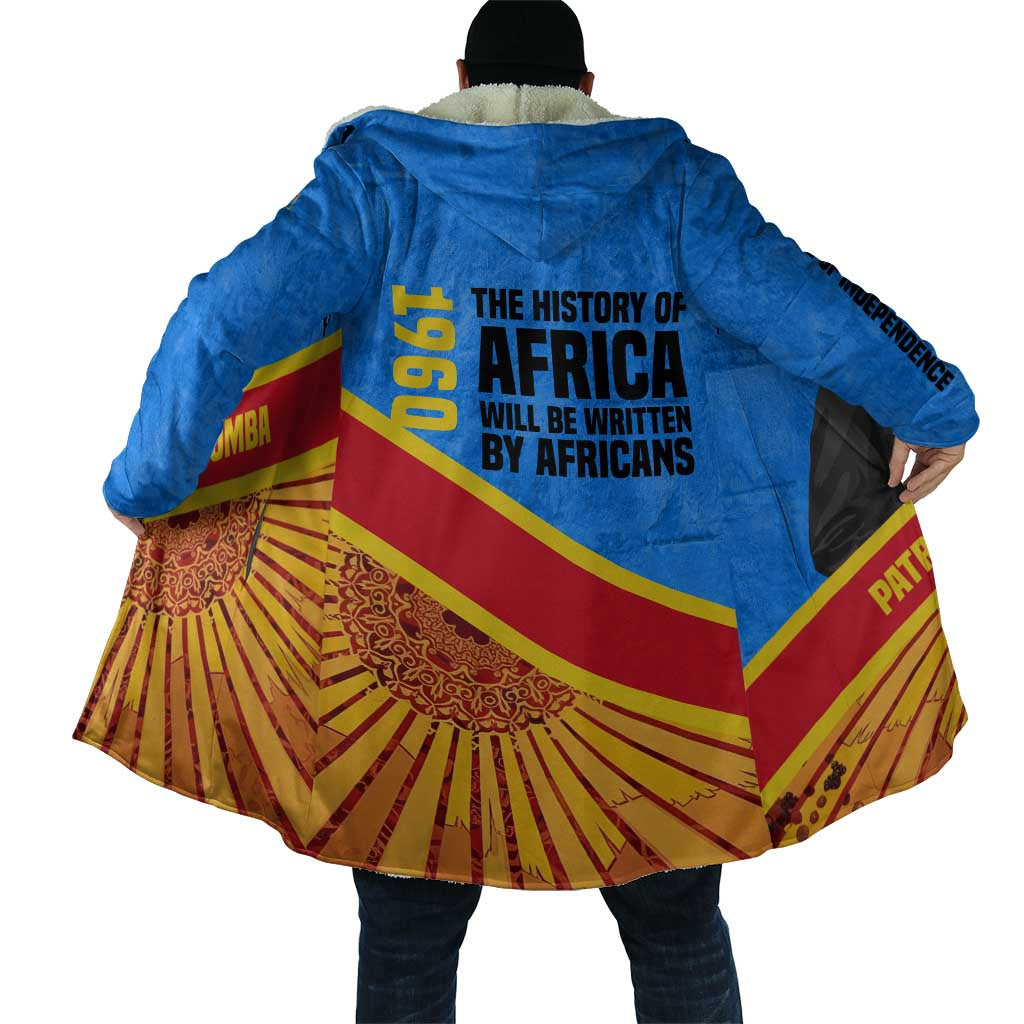 Patrice Lumumba Cloak with Congolese Flag Colors and African History Quote - Wonder Print Shop