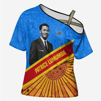 Patrice Lumumba Cross Shoulder Shirt with Congolese Flag Colors and African History Quote - Wonder Print Shop