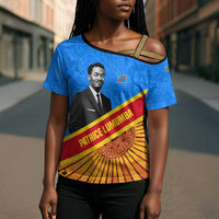 Patrice Lumumba Cross Shoulder Shirt with Congolese Flag Colors and African History Quote - Wonder Print Shop