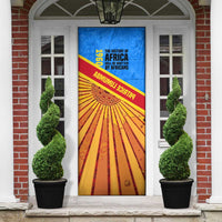 Patrice Lumumba Door Cover with Congolese Flag Colors and African History Quote - Wonder Print Shop