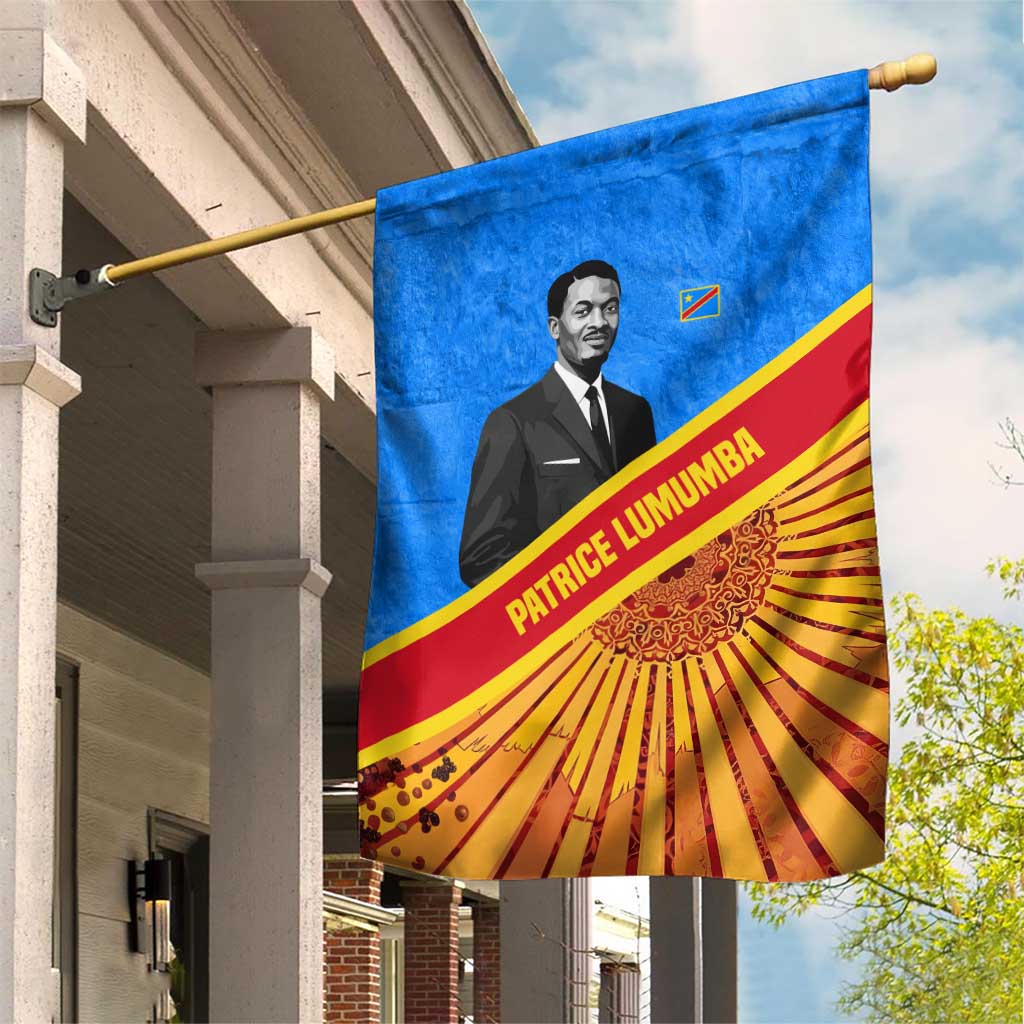 Patrice Lumumba Garden Flag with Congolese Flag Colors and African History Quote - Wonder Print Shop