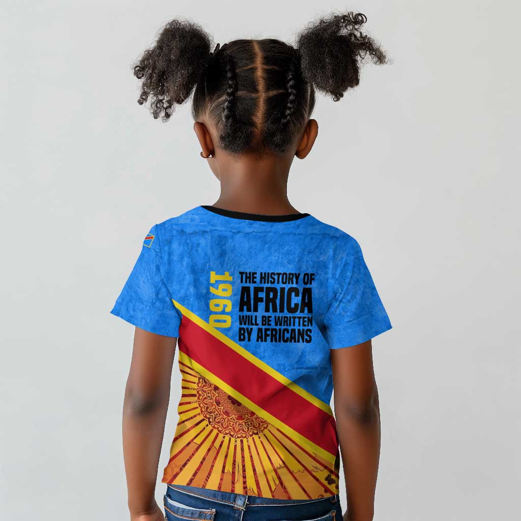 Patrice Lumumba Kid T shirt with Congolese Flag Colors and African History Quote - Wonder Print Shop
