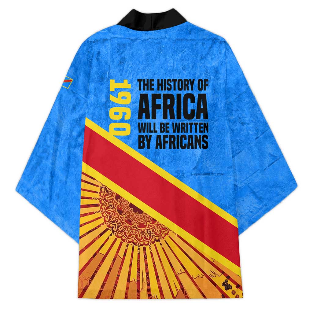 Patrice Lumumba Kimono with Congolese Flag Colors and African History Quote - Wonder Print Shop