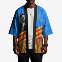 Patrice Lumumba Kimono with Congolese Flag Colors and African History Quote - Wonder Print Shop