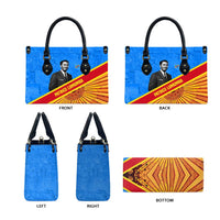 Patrice Lumumba Leather Bag with Congolese Flag Colors and African History Quote - Wonder Print Shop