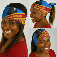 Patrice Lumumba Neck Gaiter with Congolese Flag Colors and African History Quote - Wonder Print Shop