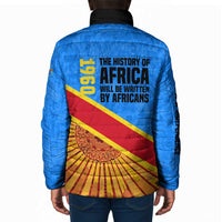 Patrice Lumumba Padded Jacket with Congolese Flag Colors and African History Quote - Wonder Print Shop