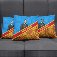 Patrice Lumumba Pillow Cover with Congolese Flag Colors and African History Quote - Wonder Print Shop