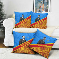 Patrice Lumumba Pillow Cover with Congolese Flag Colors and African History Quote - Wonder Print Shop