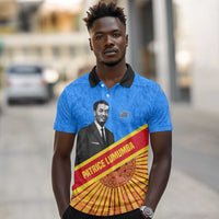Patrice Lumumba Polo Shirt with Congolese Flag Colors and African History Quote - Wonder Print Shop