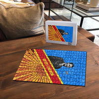 Patrice Lumumba Puzzle with Congolese Flag Colors and African History Quote - Wonder Print Shop