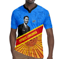 Patrice Lumumba Rugby Jersey with Congolese Flag Colors and African History Quote - Wonder Print Shop