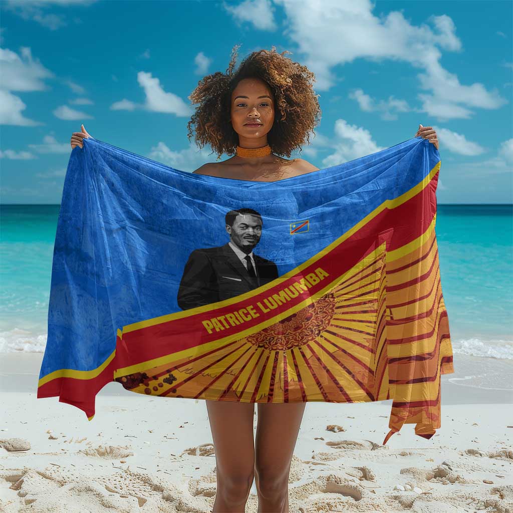 Patrice Lumumba Sarong with Congolese Flag Colors and African History Quote - Wonder Print Shop