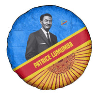Patrice Lumumba Spare Tire Cover with Congolese Flag Colors and African History Quote - Wonder Print Shop