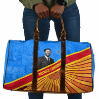 Patrice Lumumba Travel Bag with Congolese Flag Colors and African History Quote - Wonder Print Shop