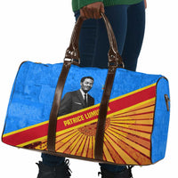 Patrice Lumumba Travel Bag with Congolese Flag Colors and African History Quote - Wonder Print Shop