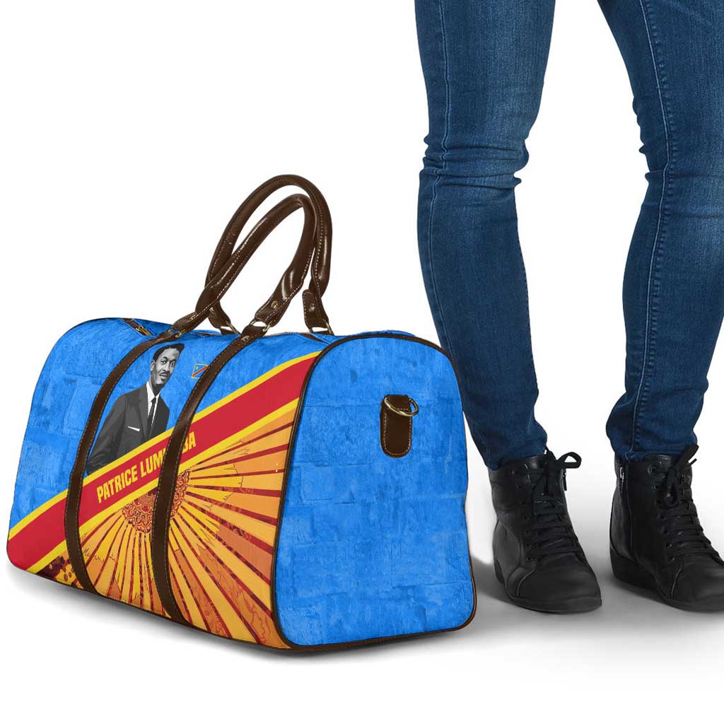 Patrice Lumumba Travel Bag with Congolese Flag Colors and African History Quote - Wonder Print Shop