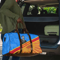 Patrice Lumumba Travel Bag with Congolese Flag Colors and African History Quote - Wonder Print Shop