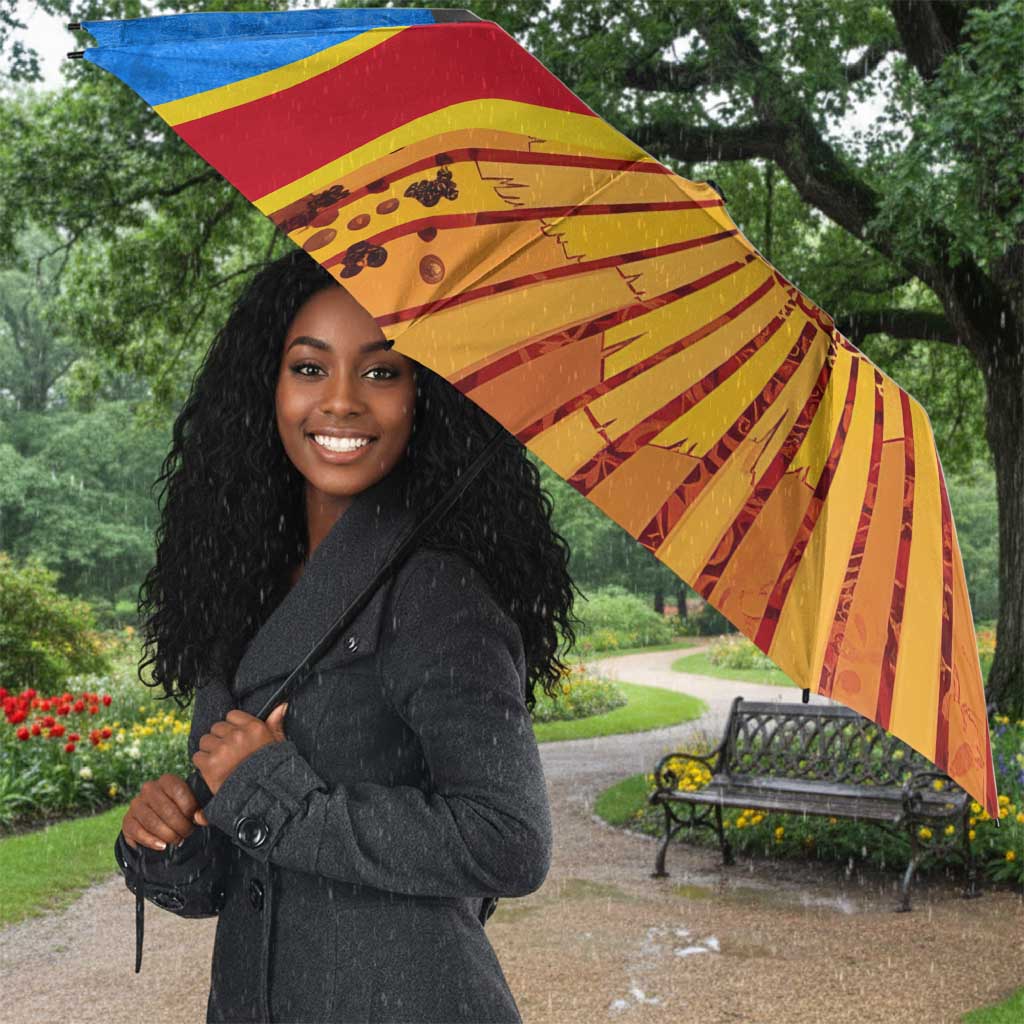 Patrice Lumumba Umbrella with Congolese Flag Colors and African History Quote - Wonder Print Shop