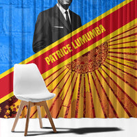 Patrice Lumumba Window Curtain with Congolese Flag Colors and African History Quote - Wonder Print Shop
