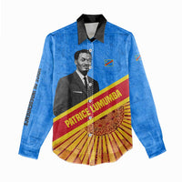 Patrice Lumumba Women Casual Shirt with Congolese Flag Colors and African History Quote - Wonder Print Shop