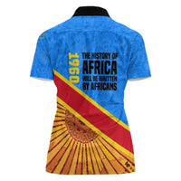 Patrice Lumumba Women Polo Shirt with Congolese Flag Colors and African History Quote - Wonder Print Shop