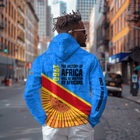 Patrice Lumumba Zip Hoodie with Congolese Flag Colors and African History Quote - Wonder Print Shop
