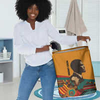 Patrice Lumumba Laundry Basket with Profile Portrait and Bold Africa Will Rise Statement - Wonder Print Shop